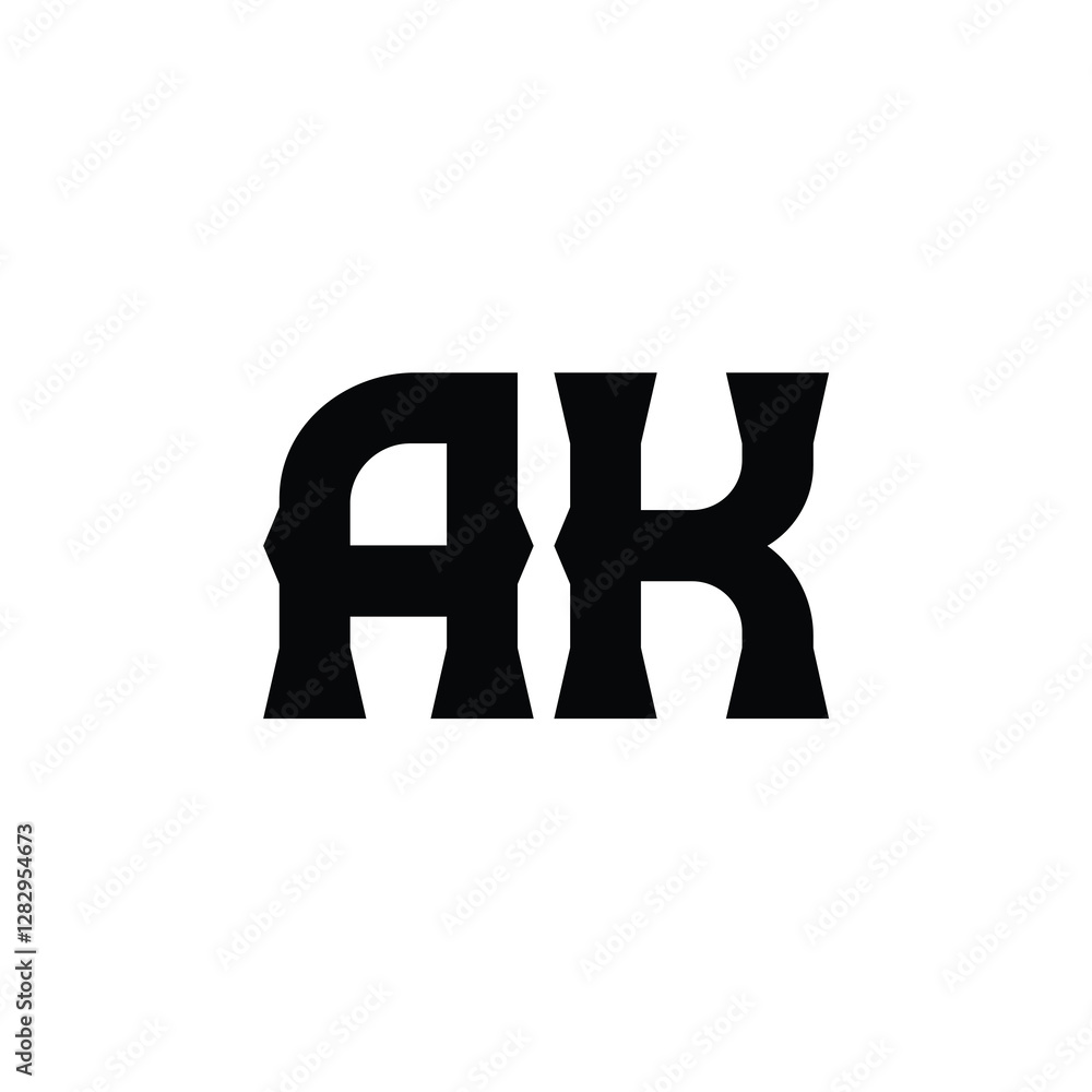 AK monogram logo design letter text name symbol monochrome logotype alphabet character simple logo AK monogram logo design letter text name symbol monochrome logotype alphabet character simple logo
