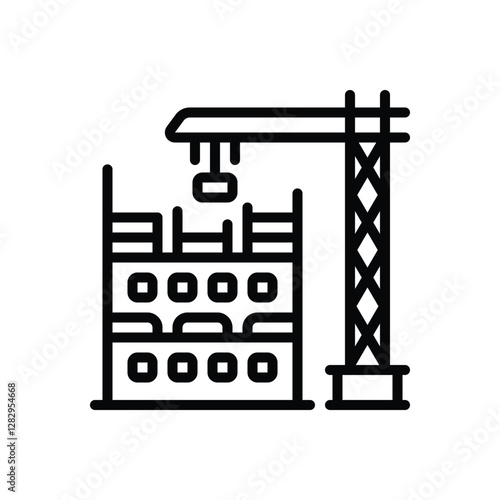 Black line icon for construction