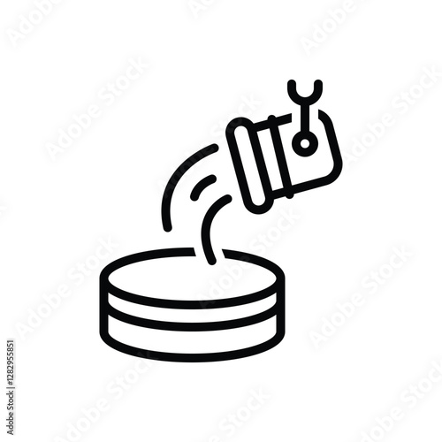 Black line icon for metallurgy