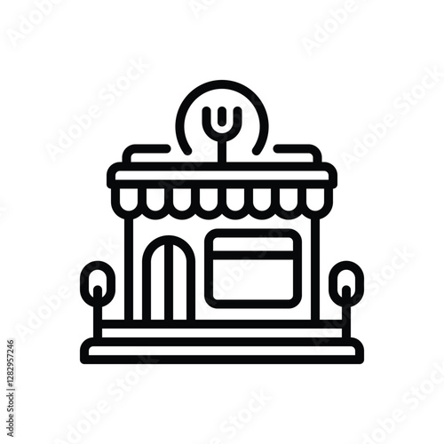 Black line icon for restaurant