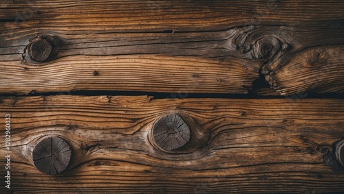 Wallpaper Mural Textured rustic wooden surface with knots and grooves in natural brown tones. Torontodigital.ca