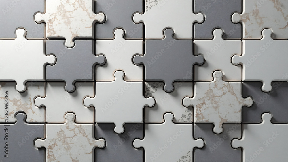 Elegant Stone Puzzle: Seamless Grey Mosaic Tiling Elegant Stone Puzzle: Seamless Grey Mosaic Tiling