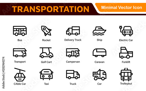 Transport icon set. Containing distribution, shipping, transportation, delivery, cargo, freight, route planning, supply chain, export and import icons. Solid icon collection.