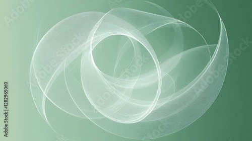 Abstract White Lines Overlapping on a Green Background