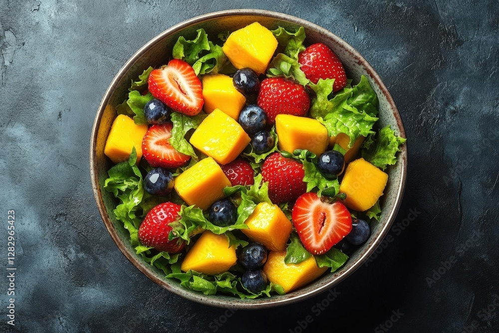 Colorful Fruit Salad In Bowl Colorful Fruit Salad In Bowl
