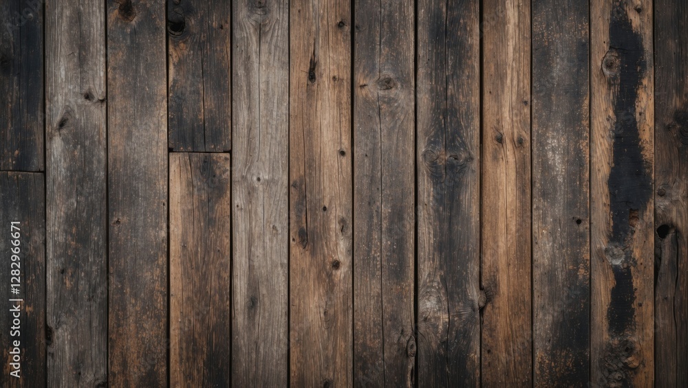 Dark rustic wooden plank texture background with visible grain and knots suitable for various design applications. Dark rustic wooden plank texture background with visible grain and knots suitable for various design applications.
