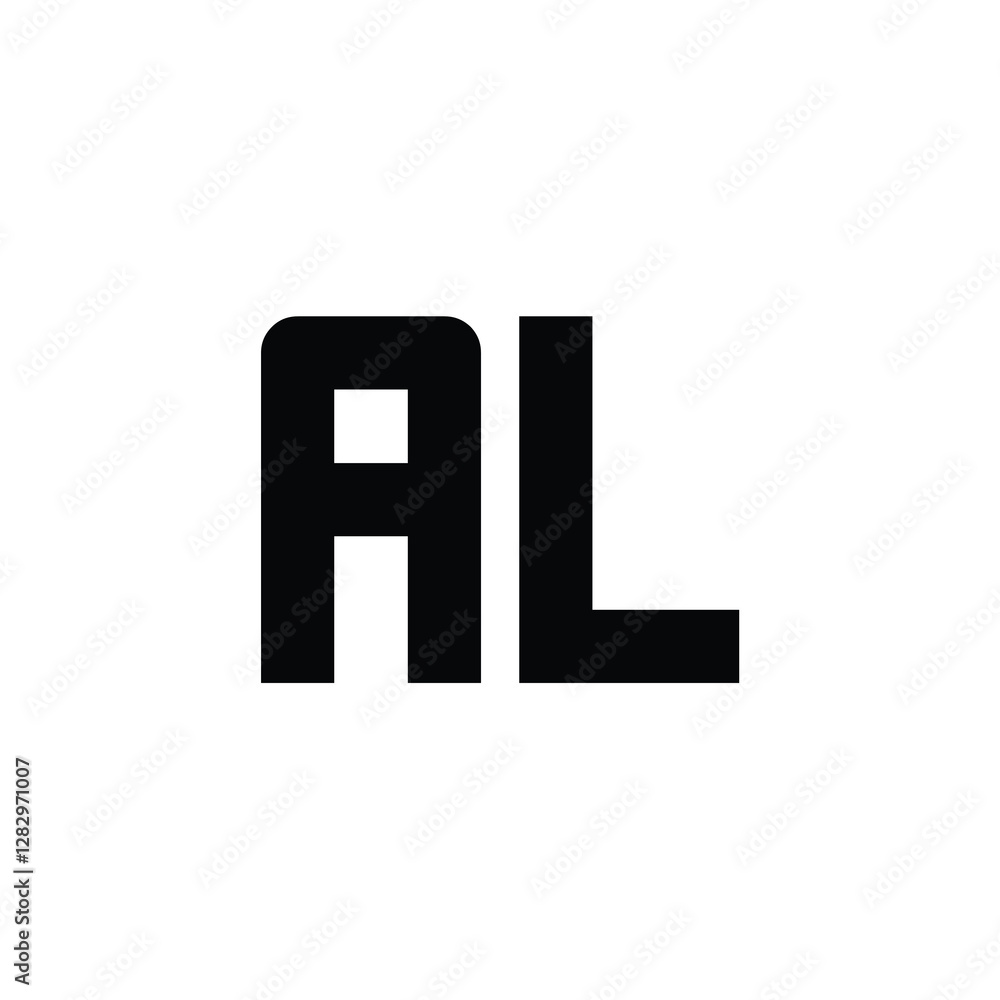Fototapeta premium AL monogram logo design letter text name symbol monochrome logotype alphabet character simple logo