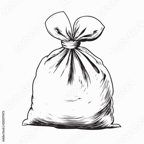 Garbage Bag Vector Stock Illustration isolated on white background.