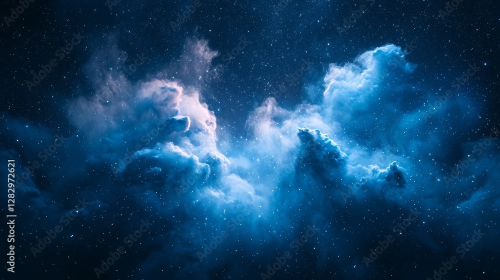 Celestial Nebula Starry Night Sky with Cosmic Clouds and Glowing Stars Celestial Nebula Starry Night Sky with Cosmic Clouds and Glowing Stars