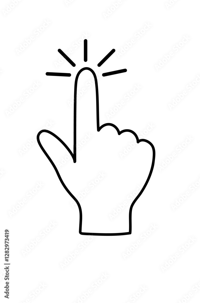 Obraz premium 指で押すアイコン