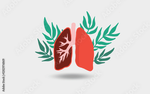 Lung human respiratory system healthy lungs anatomy flat medical organ