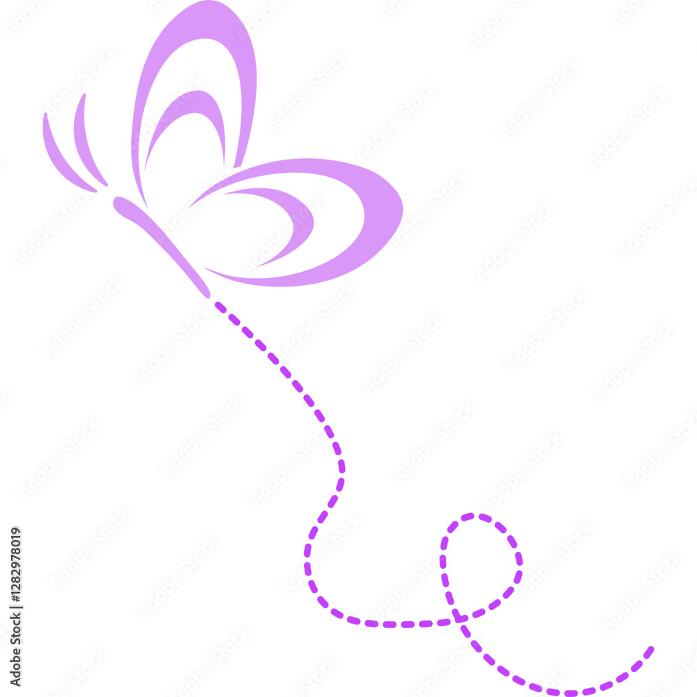 Obraz premium Butterfly with Dotted Line