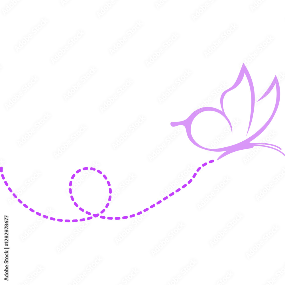 Obraz premium Butterfly with Dotted Line