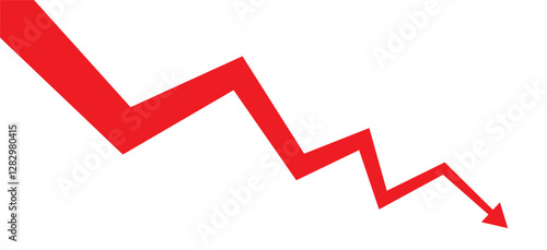 Drop arrow crisis business market background design template. Economy financial crash concept