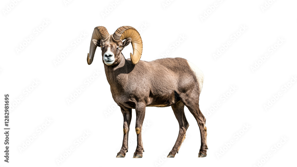 Naklejka premium Majestic ram stands proud in natural habitat