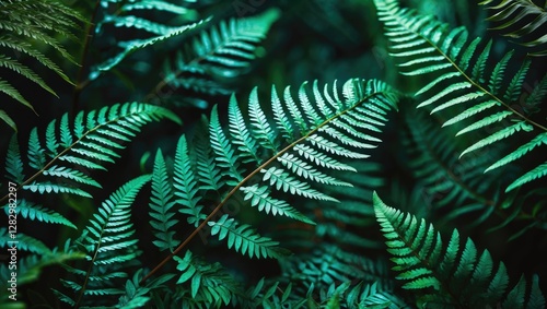 Wallpaper Mural Green fern leaves texture background in natural light for botanical and ecological themes Torontodigital.ca