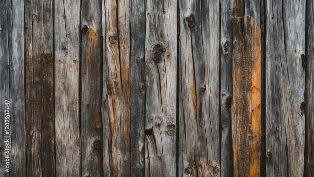 Wooden texture background featuring weathered planks with knots and varying shades of gray and brown wood tones. Wooden texture background featuring weathered planks with knots and varying shades of gray and brown wood tones.