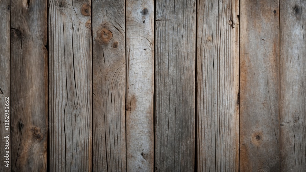Naklejka premium Wooden wall planks with a rustic texture and varying shades of grey and brown arranged vertically in a background setting