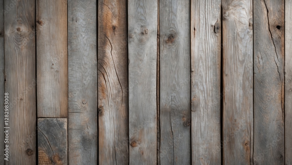 Gray weathered wooden planks arranged vertically creating a rustic textured background with natural imperfections and varying tones Gray weathered wooden planks arranged vertically creating a rustic textured background with natural imperfections and varying tones
