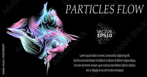 Colorful abstract texture created with Gradient flow and 3D structure imitate the movement of liquid or wind. Vibrant colors, volumetric waves and digital noise create a sense of depth and dynamics. I