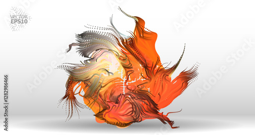 Colorful abstract texture created with Gradient flow and 3D structure imitate the movement of liquid or wind. Vibrant colors, volumetric waves and digital noise create a sense of depth and dynamics. I