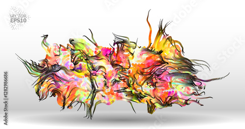 Colorful abstract texture created with Gradient flow and 3D structure imitate the movement of liquid or wind. Vibrant colors, volumetric waves and digital noise create a sense of depth and dynamics. I