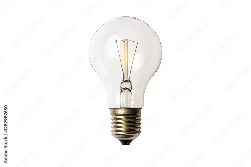 Light bulb glowing softly in a dim setting Light bulb glowing softly in a dim setting