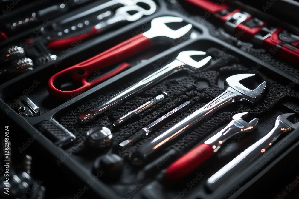 Fototapeta premium Tool organization and maintenance tips workshop visual guide indoor close-up diy concepts