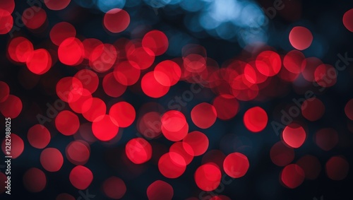 Red bokeh light abstract background with circular shapes and blurred out focus pattern for artistic decorative design purposes