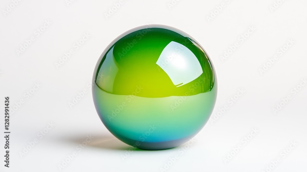 Vibrant Green and Blue Gradient Glass Sphere with Smooth Reflection. Generative AI Vibrant Green and Blue Gradient Glass Sphere with Smooth Reflection. Generative AI