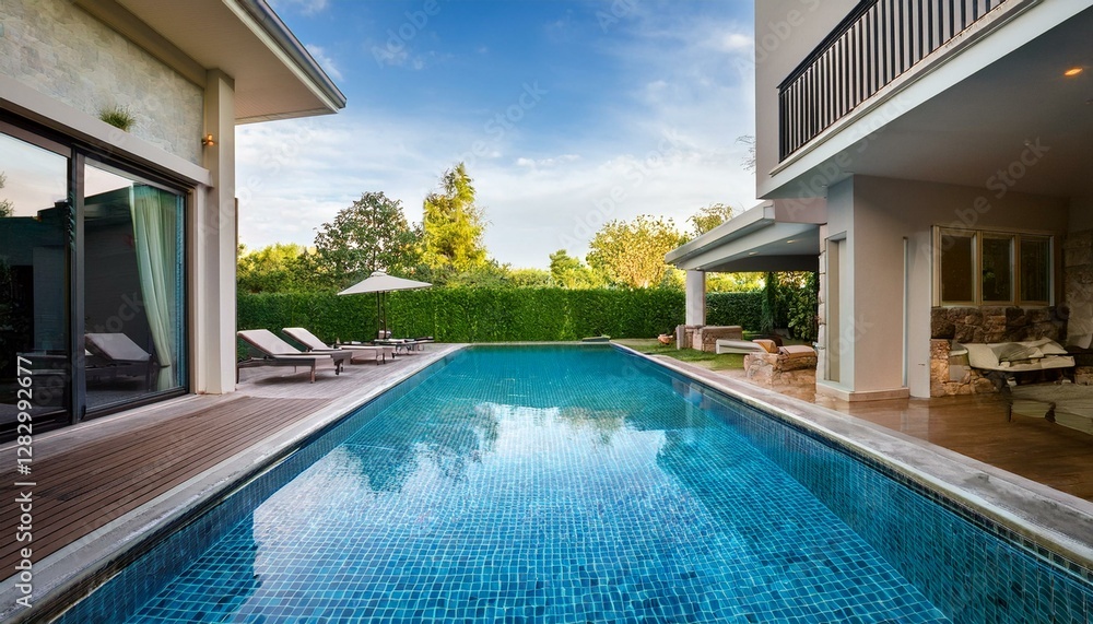 custom made wallpaper toronto digitalView of swimming pool in home lawn , swimming pool in home is amazing addition in home decoration. Generated image