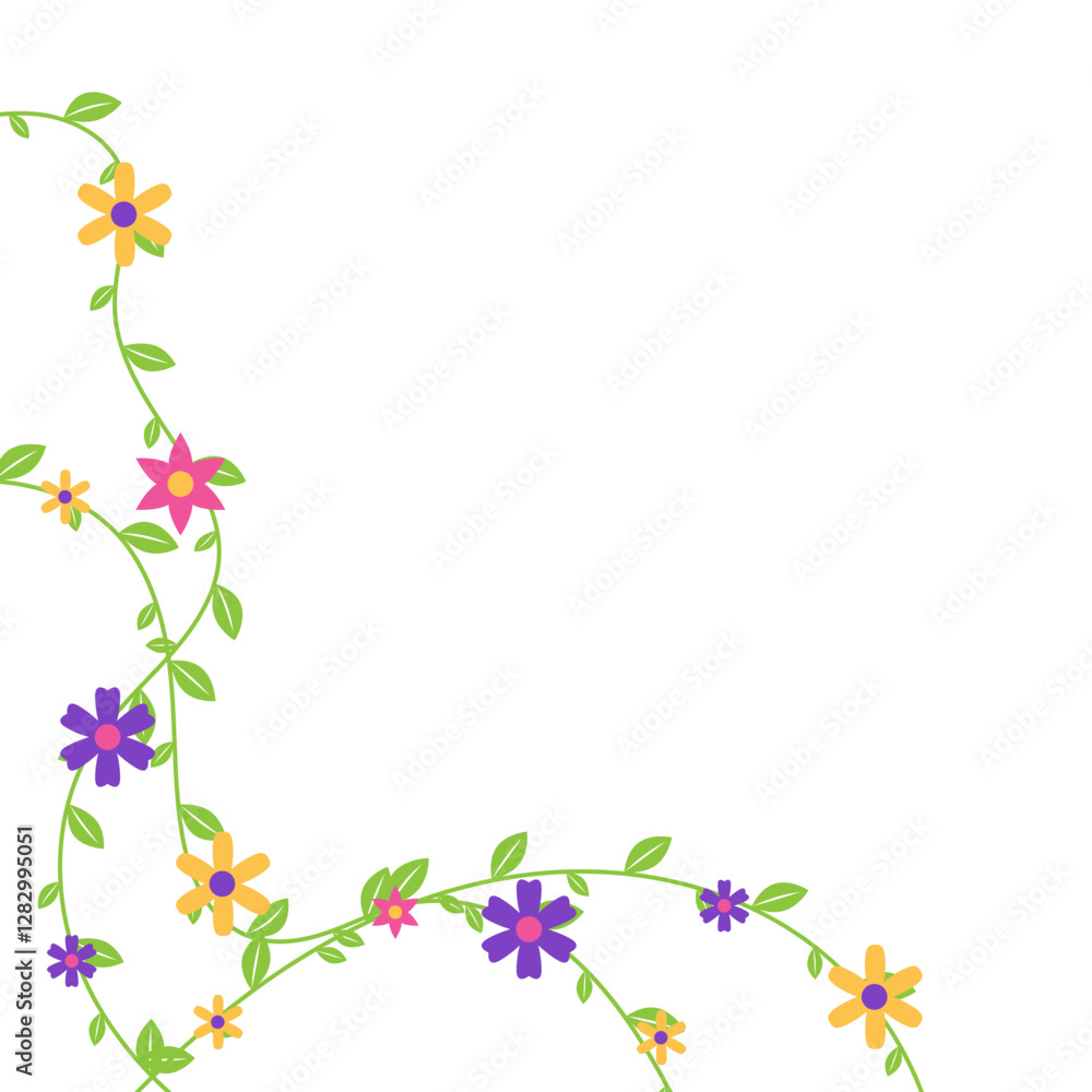 Spring Floral Vine Corner Spring Floral Vine Corner