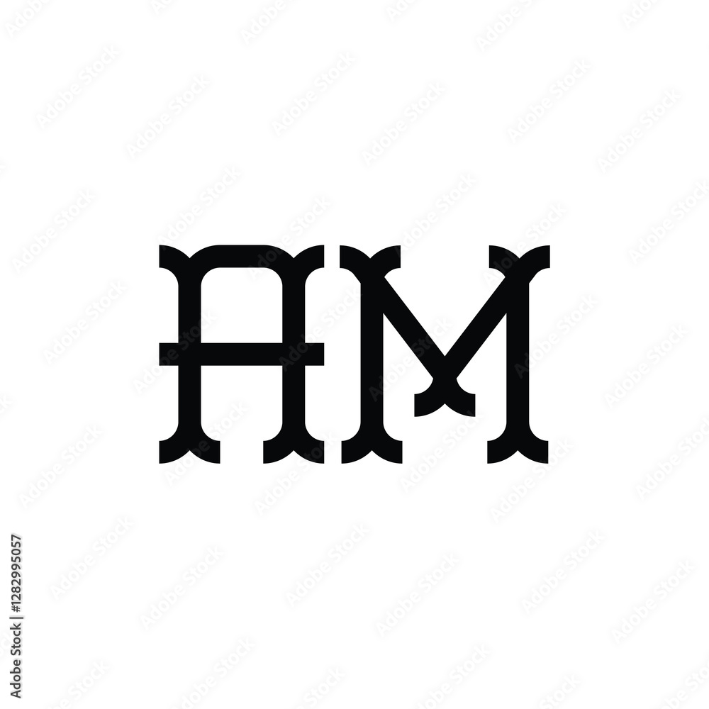 AM monogram logo design letter text name symbol monochrome logotype alphabet character simple logo AM monogram logo design letter text name symbol monochrome logotype alphabet character simple logo