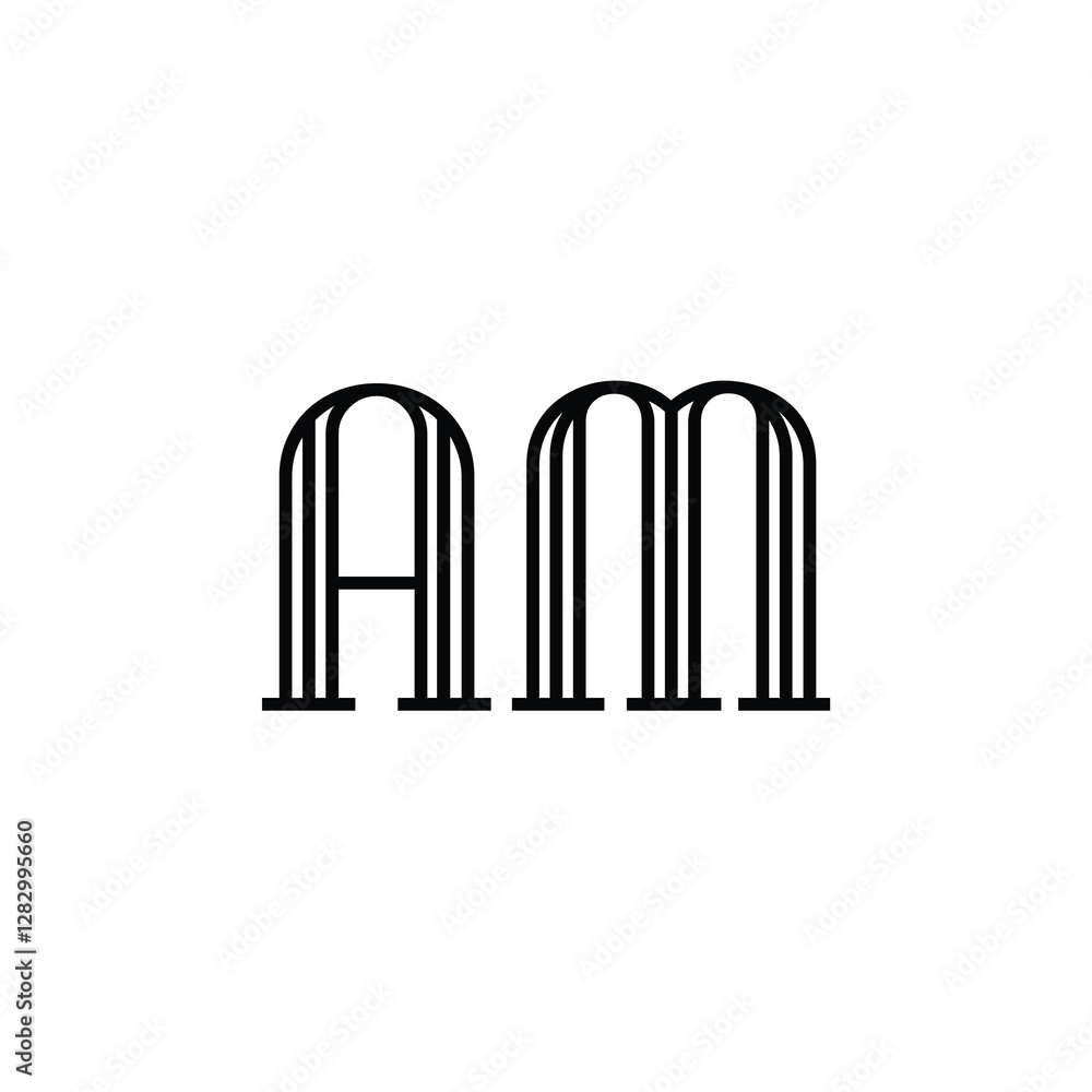 AM monogram logo design letter text name symbol monochrome logotype alphabet character simple logo AM monogram logo design letter text name symbol monochrome logotype alphabet character simple logo