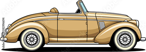 brown colour oldest model car hand drawn vector image with PNG Transparent background
