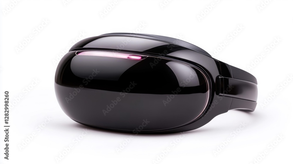High-tech black wearable VR headset for gaming or virtual experiences isolated on white background. Generative AI High-tech black wearable VR headset for gaming or virtual experiences isolated on white background. Generative AI