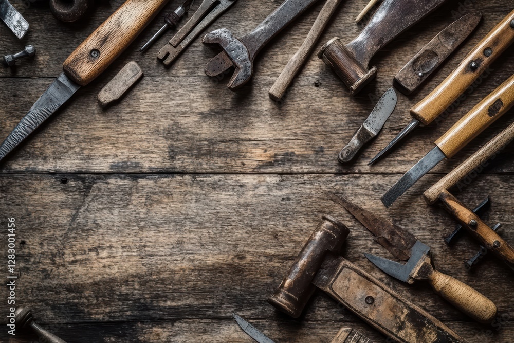Crafting tools showcase workshop photography rustic top-down angle diy and crafting inspiration Crafting tools showcase workshop photography rustic top-down angle diy and crafting inspiration