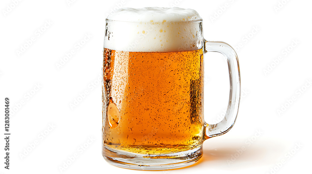 A glass of beer with foam on top A glass of beer with foam on top