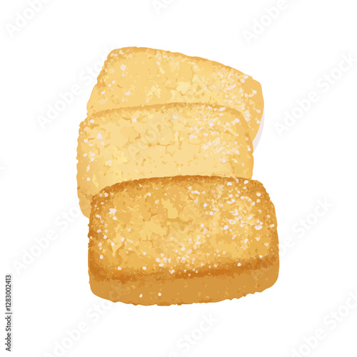 Butter cookies isolated on white background vector  illustration