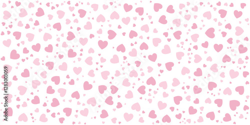 Romantic pink heart seamless pattern vector background