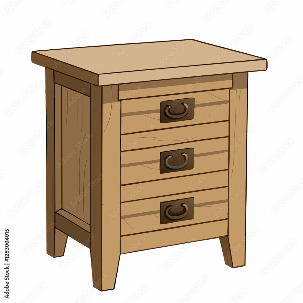 Wooden Bedside Table vector illustration Wooden Bedside Table vector illustration