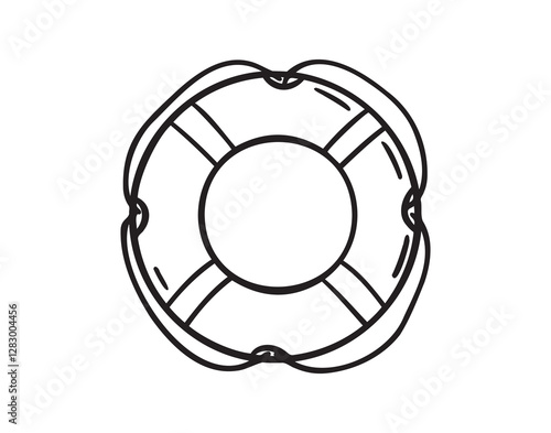 lifebuoy doodle hand drawn icon. Outline drawing lifebuoy line clipart symbol