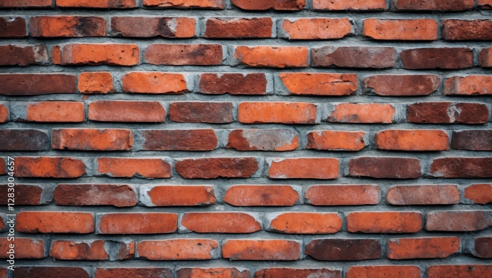 Obraz premium Rustic red brick wall texture background for architectural design, interior decor, or construction projects showcasing aged brickwork.