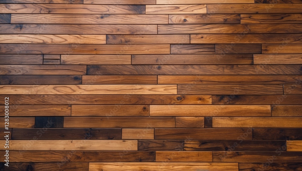 Wooden floor texture with various shades of brown, showcasing natural grain patterns and lines in a well-polished finish. Wooden floor texture with various shades of brown, showcasing natural grain patterns and lines in a well-polished finish.