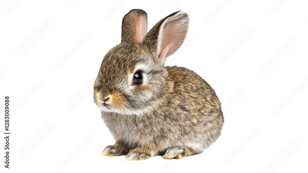 Cute rabbit sitting quietly on a white background Cute rabbit sitting quietly on a white background
