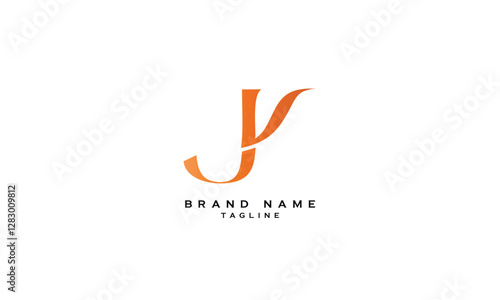 JV, VJ, Abstract initial monogram letter alphabet logo design