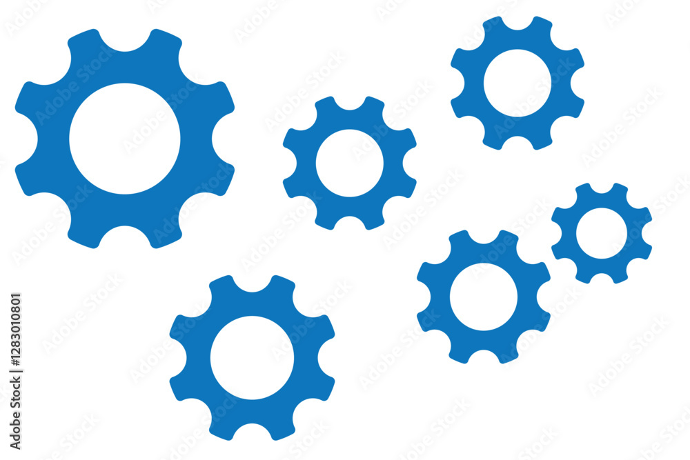Gear set. Black gear wheel icons on white background - stock vector. Gear set. Black gear wheel icons on white background - stock vector.
