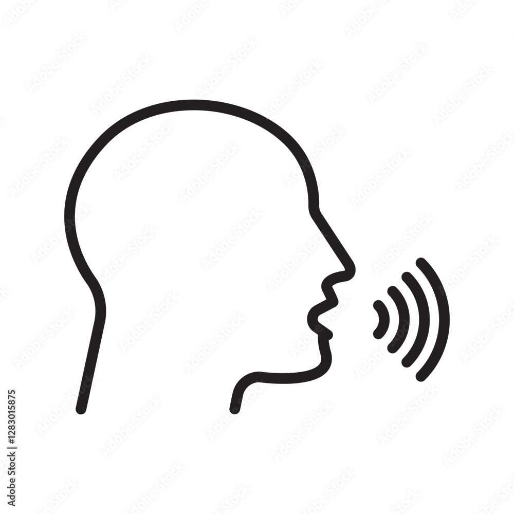 Fototapeta premium Pronunciation icon Thin line flat illustration 