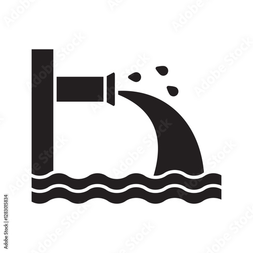 Waste water icon. outlined and condensed version.