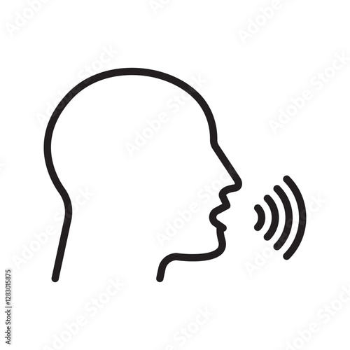 Pronunciation icon Thin line flat illustration
